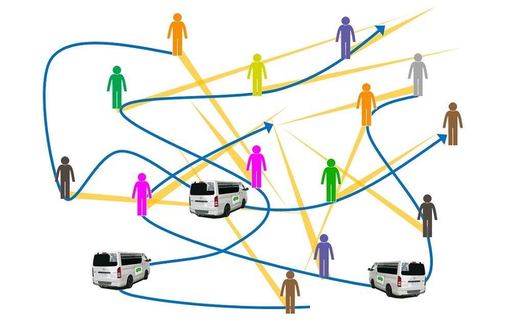 Convehicle的運(yùn)行計(jì)劃示意圖。乘車點(diǎn)大多設(shè)置在垃圾回收站（注1）附近，僅需從家出門扔垃圾的距離便可使用Convehicle。